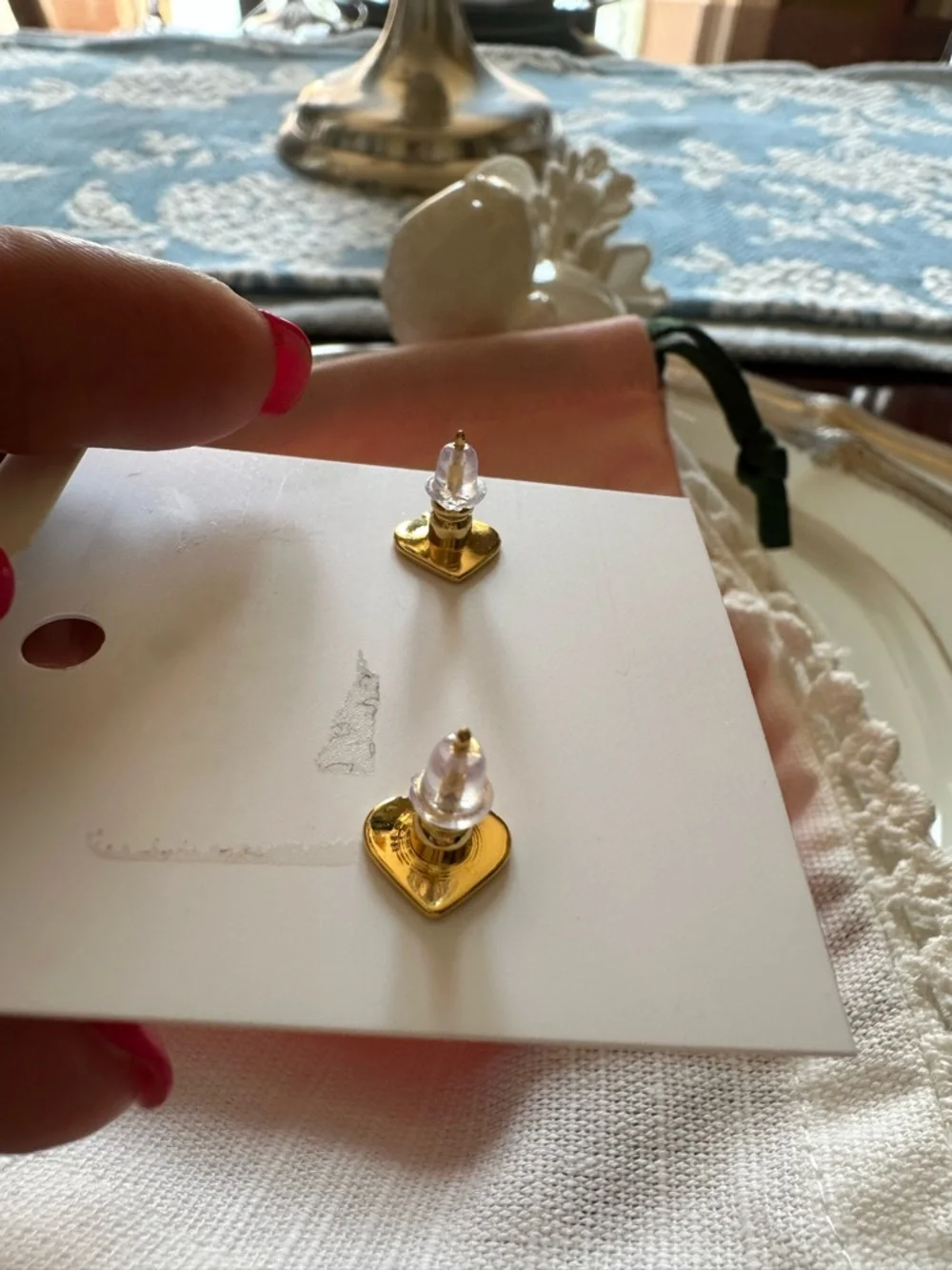 Kate‎ Spade NY Lock and Spade Pave’ gold stud earrings NWT